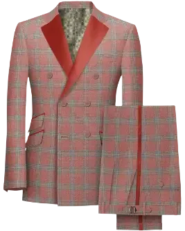 Professional Men's Double Breasted Tuxedo Mockup with Peak Lapel