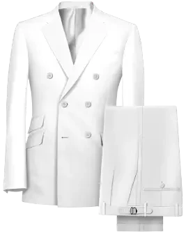 Professional Men's Double Breasted Tuxedo Mockup with Peak Lapel