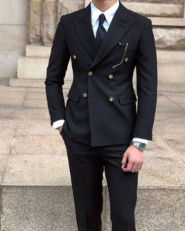 Black Double Breasted Suit