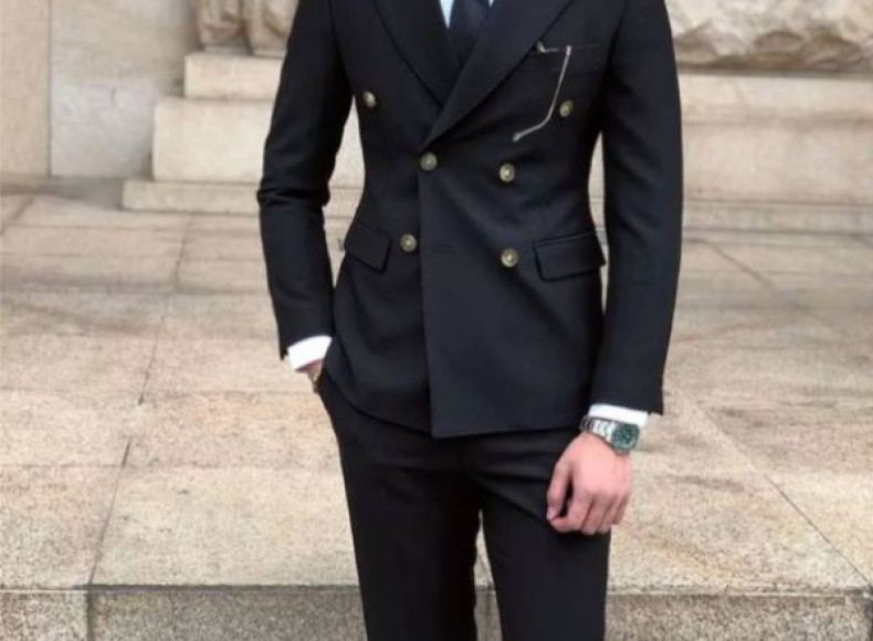 Black Double Breasted Suit