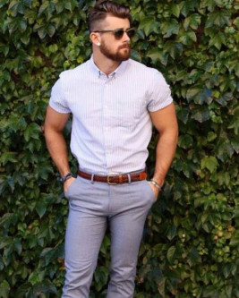 Dress Pants with Short Sleeve Shirt